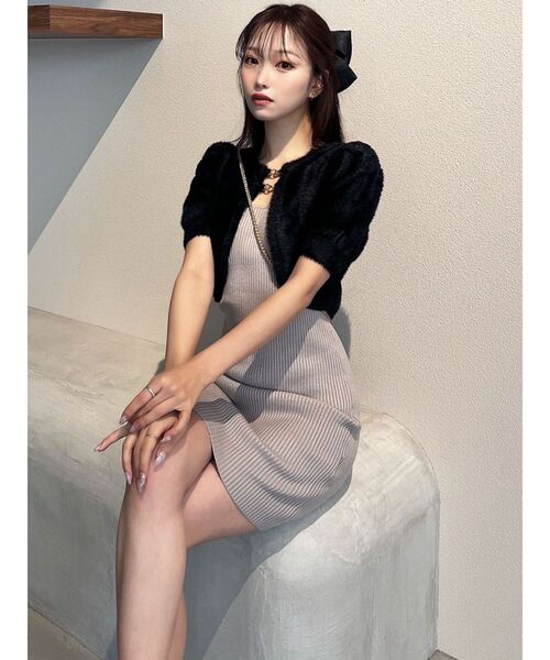 RESEXXY（リゼクシー）の「シャギーアンサンブルニットワンピース（ワンピース・レディース・チャコールグレー/アイボリー/ブラック/その他1・FREE）」の8枚目の写真