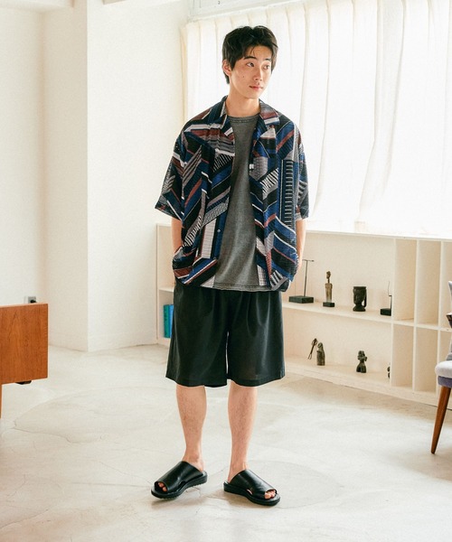 niko and...（ニコアンド）の「キカガクガラスカシシャツ（シャツ/ブラウス・メンズ・ブルー/グリーン・MEDIUM/LARGE）」の3枚目の写真