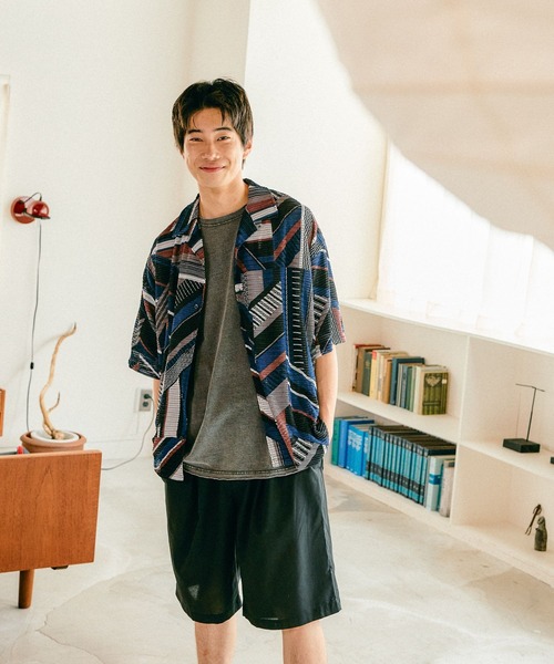 niko and...（ニコアンド）の「キカガクガラスカシシャツ（シャツ/ブラウス・メンズ・ブルー/グリーン・MEDIUM/LARGE）」の6枚目の写真