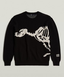 RUNNING DOG GRAPHIC KNITTED SWEATER/グラフィックデザインセーター
