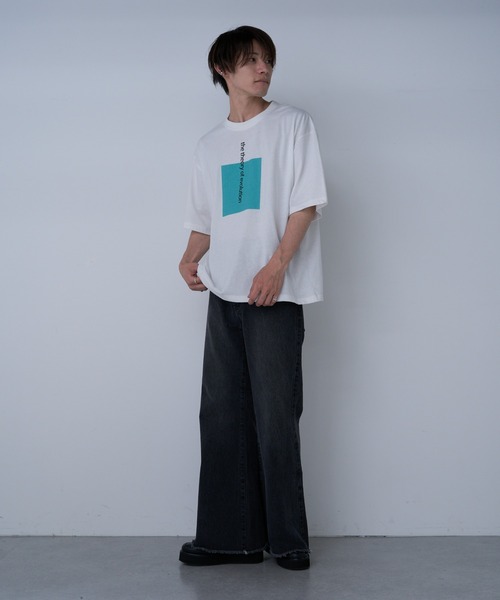 COLONY 2139（コロニートゥーワンスリーナイン）の「ボックスプリントTシャツ（Tシャツ/カットソー・メンズ・ホワイト/ブラック・MEDIUM/LARGE）」の15枚目の写真