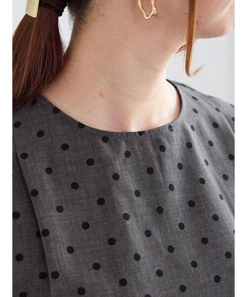 Te chichi（テチチ）の「ドットタックディテールブラウス（セットアップ可）（シャツ/ブラウス・レディース・ベージュ/チャコールグレー・F）」の10枚目の写真