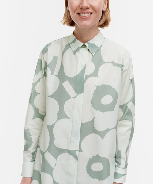 marimekko◆Popliini Unikko コットン シャツ ワンピース セール】Unikko / co poplin shirt dress（ワンピース