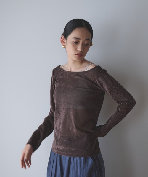 DEUXIEME CLASSE - CITY バックオープン　ベロア　トップス DEUXIEME CLASSE - CITY バックオープン ベロア トップスの通販