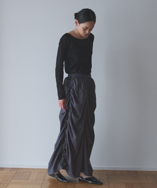 AIC.（エーアイシー）の「シアーベロアバックオープントップス（Tシャツ/カットソー・レディース・ダークブラウン/オフホワイト/カーキ/ブラック/ベージュ・FREE）」の12枚目の写真