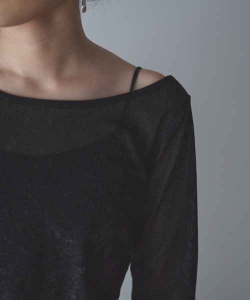 AIC.（エーアイシー）の「シアーベロアバックオープントップス（Tシャツ/カットソー・レディース・ダークブラウン/オフホワイト/カーキ/ブラック/ベージュ・FREE）」の17枚目の写真