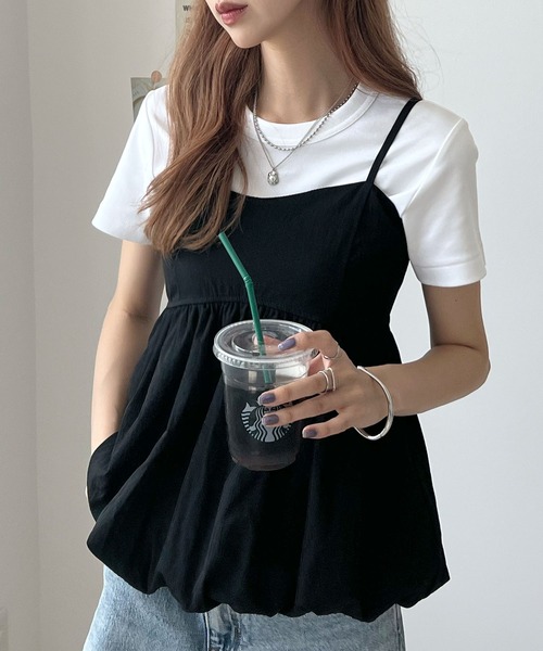 Futier land(フューティアランド)の「バルーンキャミビスチェ(キャミソール・レディース・イエロー/ホワイト/ブラック・FREE)」の2枚目の写真