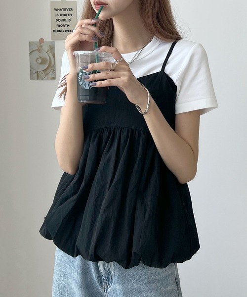 Futier land(フューティアランド)の「バルーンキャミビスチェ(キャミソール・レディース・イエロー/ホワイト/ブラック・FREE)」の4枚目の写真