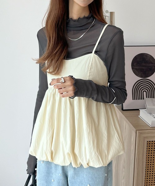 Futier land(フューティアランド)の「バルーンキャミビスチェ(キャミソール・レディース・イエロー/ホワイト/ブラック・FREE)」の16枚目の写真