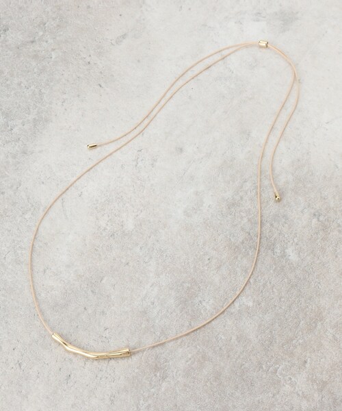 OPAQUE.CLIP（オペークドットクリップ）の「◆メタルパーツコードチョーカー（ネックレス・レディース・ベージュ/ブラック・00）」の2枚目の写真