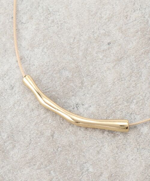 OPAQUE.CLIP（オペークドットクリップ）の「◆メタルパーツコードチョーカー（ネックレス・レディース・ベージュ/ブラック・00）」の5枚目の写真