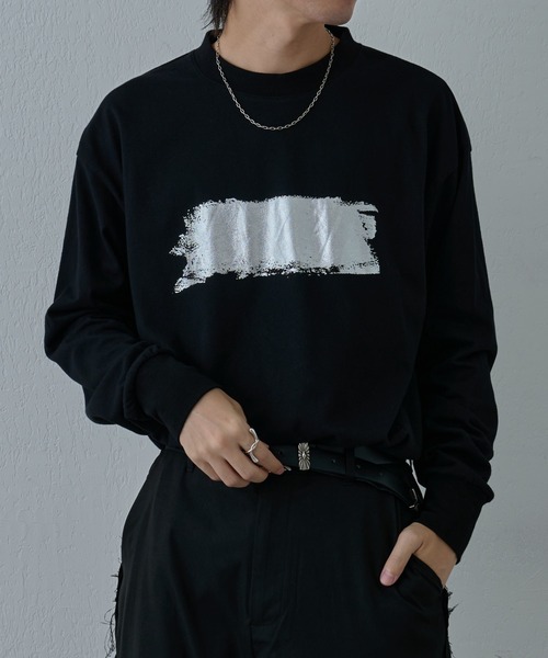 COLONY 2139(コロニートゥーワンスリーナイン)の「箔プリント長袖Tシャツ(Tシャツ/カットソー・メンズ・ホワイト/ブラック・MEDIUM/LARGE)」の6枚目の写真