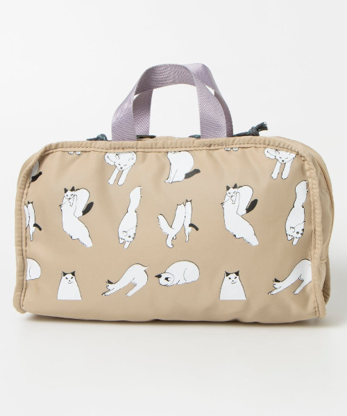 cache cache(カシュ カシュ)の「カシュカシュ cachecache / naabコラボキャットポーチ(ポーチ・レディース・ブラック/ベージュ/イエロー/グリーン・FREE)」の1枚目の写真