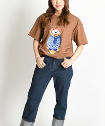 鳥 アニマルプリント ビッグシルエット 半袖Tシャツ
