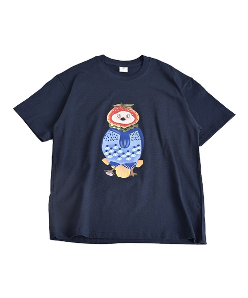 MARAI（マーライ）の「鳥 アニマルプリント ビッグシルエット 半袖Tシャツ（Tシャツ/カットソー・レディース・ホワイト/ブラウン/パープル/ネイビー・FREE）」の19枚目の写真
