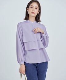 フルコーデフリルシャツ
