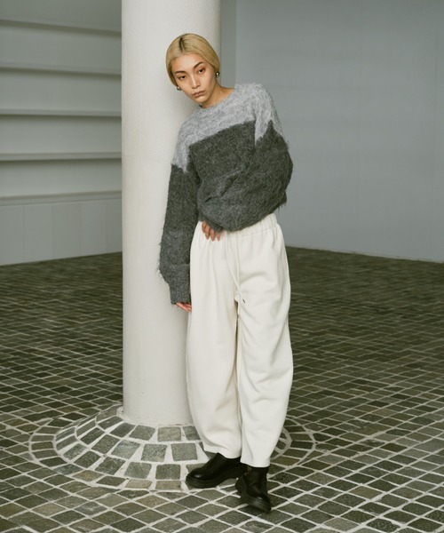 AIC.（エーアイシー）の「裏起毛カーブシルエットパンツ（スウェットパンツ・レディース・ホワイト系/ブラック/グレー・FREE）」の16枚目の写真