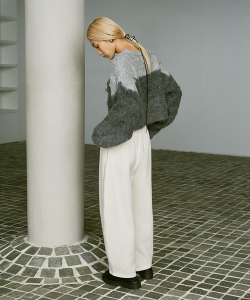 AIC.（エーアイシー）の「裏起毛カーブシルエットパンツ（スウェットパンツ・レディース・ホワイト系/ブラック/グレー・FREE）」の19枚目の写真