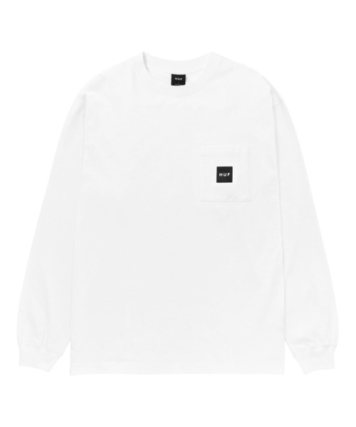 BOX LOGO POCKET LS TEE / HUF ハフ プリント 長袖Tシャツ ロンT