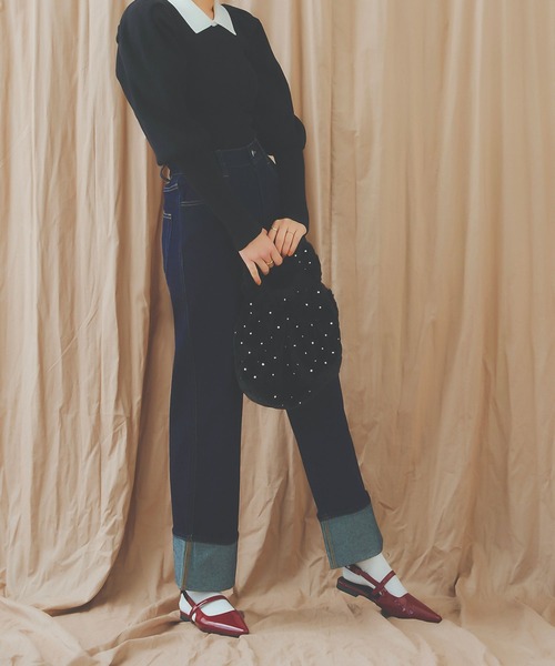 KOBE LETTUCE(コウベレタス)の「ロールアップストレートデニムパンツ(デニムパンツ・レディース・インディゴブルー・S/M/L)」の8枚目の写真