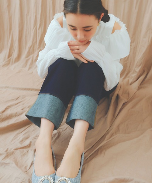 KOBE LETTUCE(コウベレタス)の「ロールアップストレートデニムパンツ(デニムパンツ・レディース・インディゴブルー・S/M/L)」の9枚目の写真