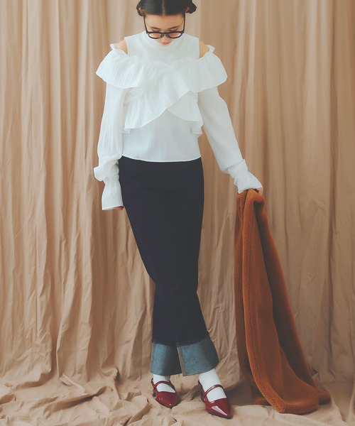 KOBE LETTUCE(コウベレタス)の「ロールアップストレートデニムパンツ(デニムパンツ・レディース・インディゴブルー・S/M/L)」の12枚目の写真
