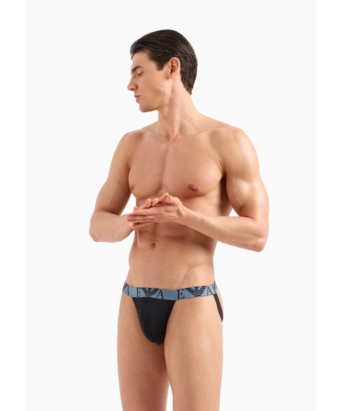 海外限定 Emporio Armani 2枚組  ジョックストラップ オンライン限定>ジョックストラップ2枚セット レインボーロゴ