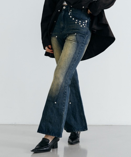 【セール】【cierio /シエリオ 】 スタッズデニムパンツ（デニムパンツ）｜Lui's（ルイス）