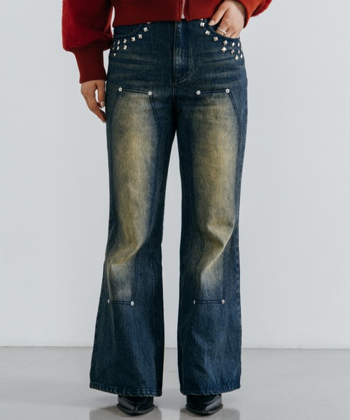 Lui's（ルイス）の「【cierio /シエリオ 】 スタッズデニムパンツ（デニムパンツ・レディース・インディゴブルー/ブラック・2/1）」の22枚目の写真