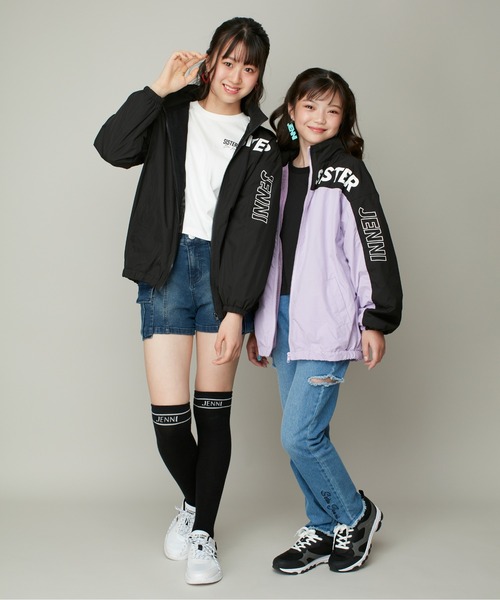 SISTER JENNI(SISTER JENNI)の「フード収納ロゴウィンドブレーカー(ナイロンジャケット・キッズ・ブラック/ラベンダー・150cm/160cm/130cm/140cm)」の22枚目の写真