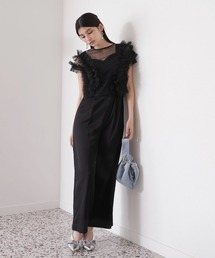 VIS | 【VISDRESS】チュールフリルセットオールインワン【低身長向けサイズ有】(つなぎ/オールインワン)