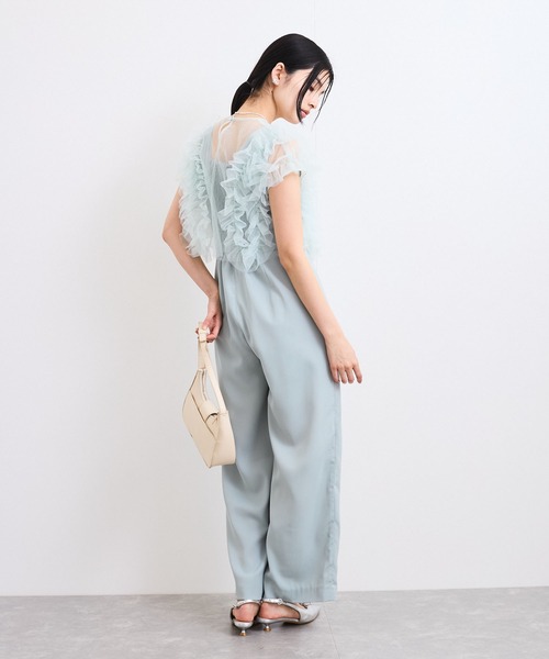 VIS(ビス)の「【新色追加】【VISDRESS】チュールフリルセットオールインワン【低身長向けサイズ有】(つなぎ/オールインワン・レディース・ブラウン系その他/ブラック/ライトグリーン・M/PM)」の22枚目の写真