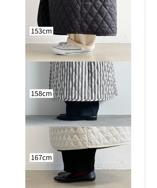 Libra Cue（リブラ キュー）の「キルティングボリュームコート（ノーカラーコート・レディース・その他/アイボリー/ブラック・FREE）」の15枚目の写真