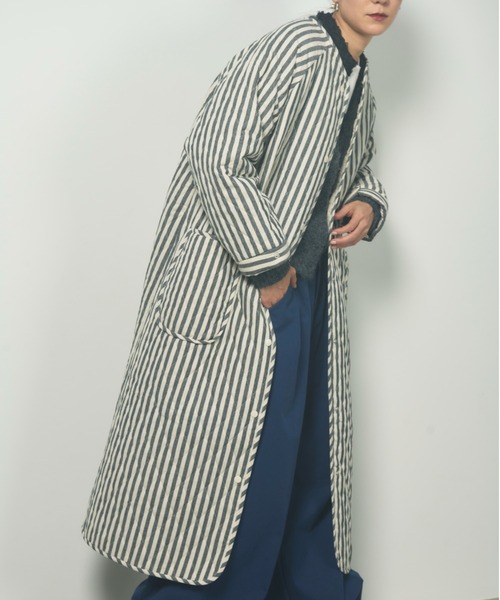 Libra Cue（リブラ キュー）の「キルティングボリュームコート（ノーカラーコート・レディース・その他/アイボリー/ブラック・FREE）」の16枚目の写真