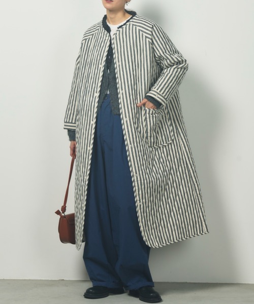 Libra Cue（リブラ キュー）の「キルティングボリュームコート（ノーカラーコート・レディース・その他/アイボリー/ブラック・FREE）」の17枚目の写真