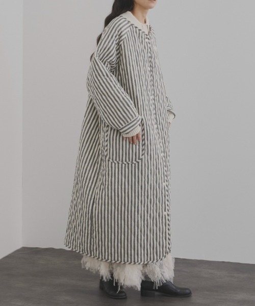 Libra Cue（リブラ キュー）の「キルティングボリュームコート（ノーカラーコート・レディース・その他/アイボリー/ブラック・FREE）」の20枚目の写真