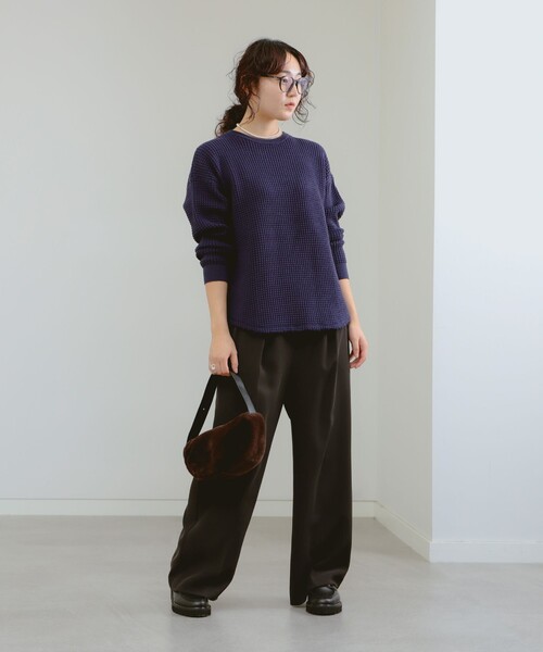 B:MING by BEAMS（ビーミングバイビームス）の「サーマル プルオーバー ニット（ニット/セーター・レディース・ネイビー/オフホワイト/レッド・ONE SIZE）」の10枚目の写真