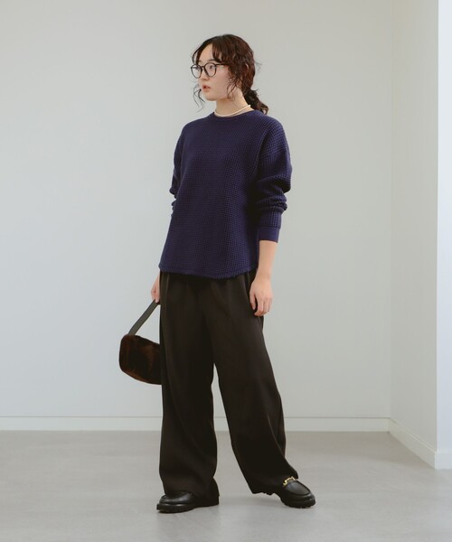 B:MING by BEAMS（ビーミングバイビームス）の「サーマル プルオーバー ニット（ニット/セーター・レディース・ネイビー/オフホワイト/レッド・ONE SIZE）」の11枚目の写真