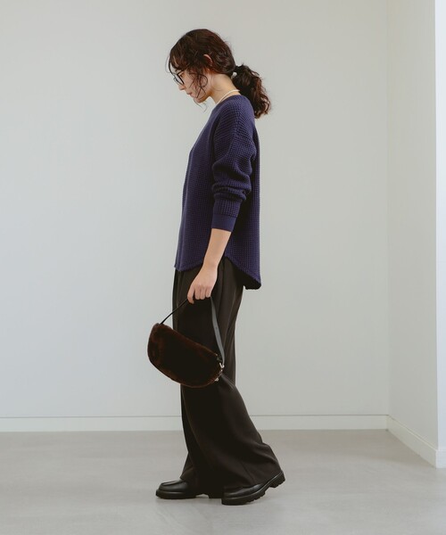 B:MING by BEAMS（ビーミングバイビームス）の「サーマル プルオーバー ニット（ニット/セーター・レディース・ネイビー/オフホワイト/レッド・ONE SIZE）」の12枚目の写真