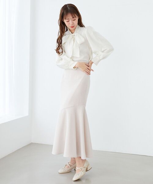 MAJESTIC LEGON（マジェスティックレゴン）の「バリエボウタイブラウス（シャツ/ブラウス・レディース・アイボリー/ブラック系その他/ブラウン系その他2・MEDIUM）」の9枚目の写真