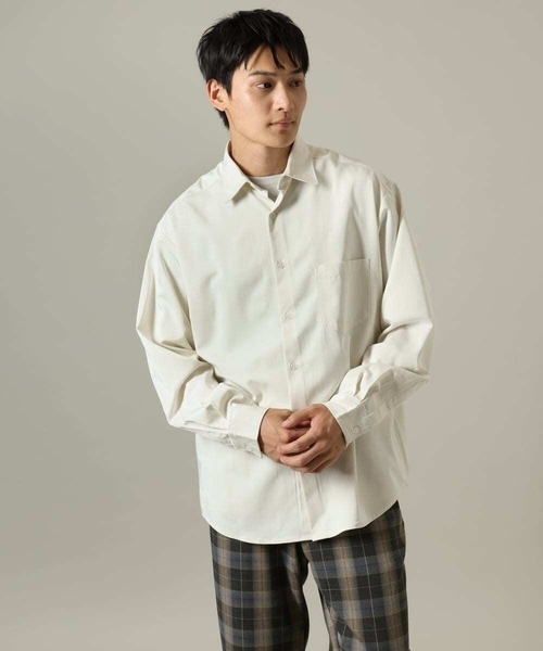 a.v.v（アーヴェヴェ）の「【イージーケア/毛玉になりづらい】ワイドシルエットシャツ（シャツ/ブラウス・メンズ・グリーン/アイボリー/ブラック・50/48/46）」の21枚目の写真