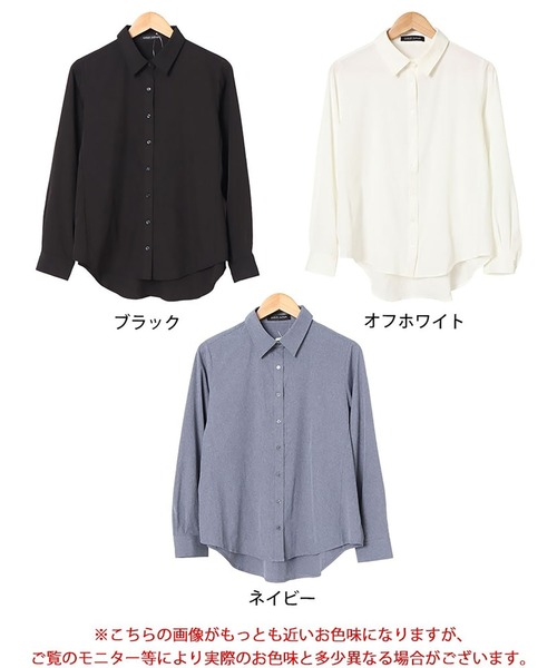 GOLDJAPAN(ゴールドジャパン)の「レギュラーカラーシャツ【大きいサイズ対応】(シャツ/ブラウス・レディース・オフホワイト/ブラック/ネイビー・LL/3L/4L/5L)」の18枚目の写真