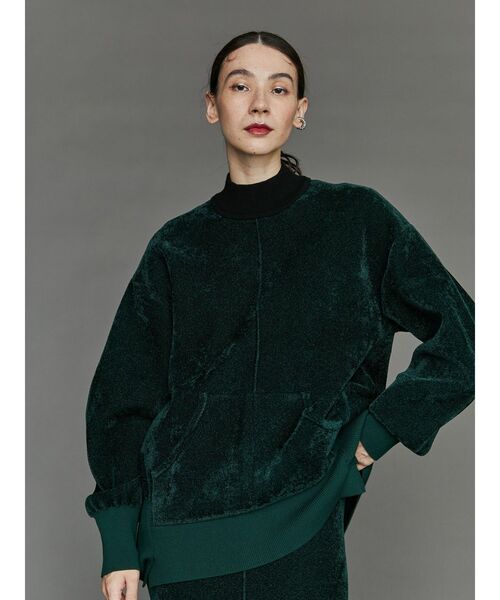 UN3D.(アンスリード)の「VELOUR HIGHNECK TOP / ベロアハイネックトップ(ニット/セーター・レディース・グレー/ブラック/グリーン・36/38)」の5枚目の写真