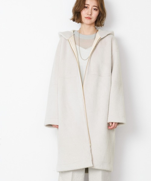 MICA&DEAL フーデッドファーコート ベージュ MICA&DEAL フーデッドファーコート ベージュ