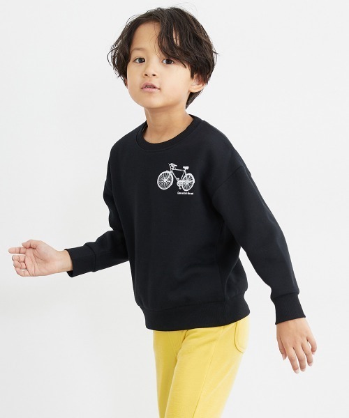 QUNTSTYLE(キュントスタイル)の「裏起毛 プリントトレーナー(スウェット・キッズ・ブラック/ベージュ/オレンジ/ブルー系その他/ラベンダー/ネイビー系2/ブラック系その他/オフホワイト/グレー/ネイビー系1/グリーン/アイボリー/アイボリー系/チャコール/グリーン系その他/パープル/ネイビー/ブラウン/グレー系その他/カーキ・150/100/140/160/110/120/130/170)」の4枚目の写真