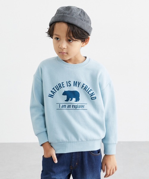 QUNTSTYLE(キュントスタイル)の「裏起毛 プリントトレーナー(スウェット・キッズ・ブラック/ベージュ/オレンジ/ブルー系その他/ラベンダー/ネイビー系2/ブラック系その他/オフホワイト/グレー/ネイビー系1/グリーン/アイボリー/アイボリー系/チャコール/グリーン系その他/パープル/ネイビー/ブラウン/グレー系その他/カーキ・150/100/140/160/110/120/130/170)」の15枚目の写真