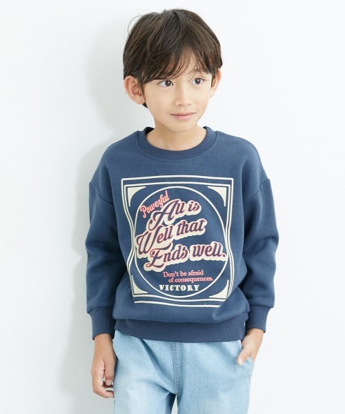 QUNTSTYLE(キュントスタイル)の「裏起毛 プリントトレーナー(スウェット・キッズ・ブラック/ベージュ/オレンジ/ブルー系その他/ラベンダー/ネイビー系2/ブラック系その他/オフホワイト/グレー/ネイビー系1/グリーン/アイボリー/アイボリー系/チャコール/グリーン系その他/パープル/ネイビー/ブラウン/グレー系その他/カーキ・150/100/140/160/110/120/130/170)」の14枚目の写真