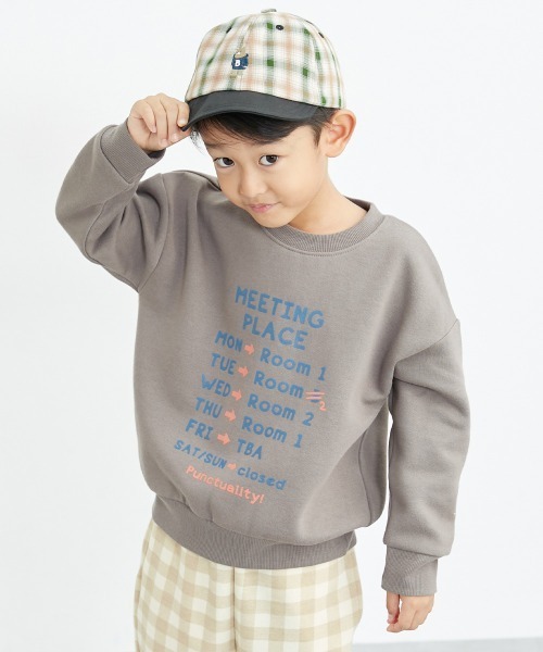 QUNTSTYLE(キュントスタイル)の「裏起毛 プリントトレーナー(スウェット・キッズ・ブラック/ベージュ/オレンジ/ブルー系その他/ラベンダー/ネイビー系2/ブラック系その他/オフホワイト/グレー/ネイビー系1/グリーン/アイボリー/アイボリー系/チャコール/グリーン系その他/パープル/ネイビー/ブラウン/グレー系その他/カーキ・150/100/140/160/110/120/130/170)」の8枚目の写真