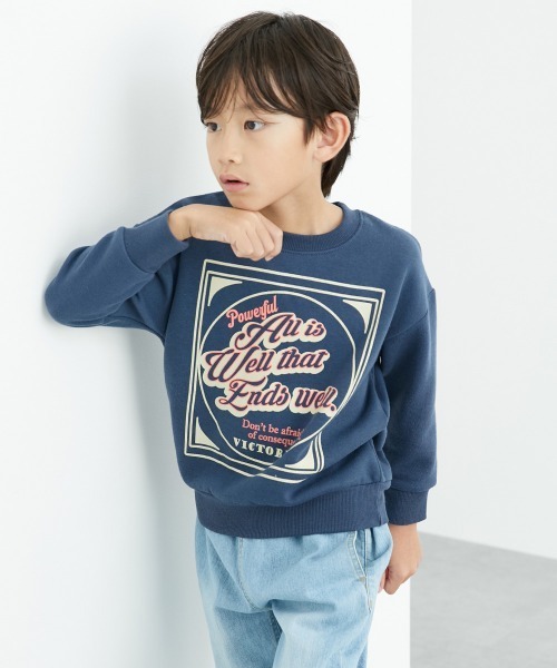 QUNTSTYLE(キュントスタイル)の「裏起毛 プリントトレーナー(スウェット・キッズ・ブラック/ベージュ/オレンジ/ブルー系その他/ラベンダー/ネイビー系2/ブラック系その他/オフホワイト/グレー/ネイビー系1/グリーン/アイボリー/アイボリー系/チャコール/グリーン系その他/パープル/ネイビー/ブラウン/グレー系その他/カーキ・150/100/140/160/110/120/130/170)」の22枚目の写真