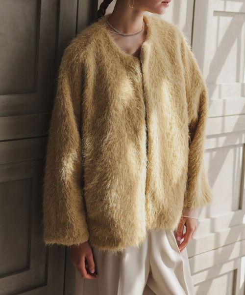 シャギーコクーンジャケット（ノーカラージャケット）｜Dorry Doll（ドリードール）